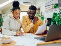 Young couple working